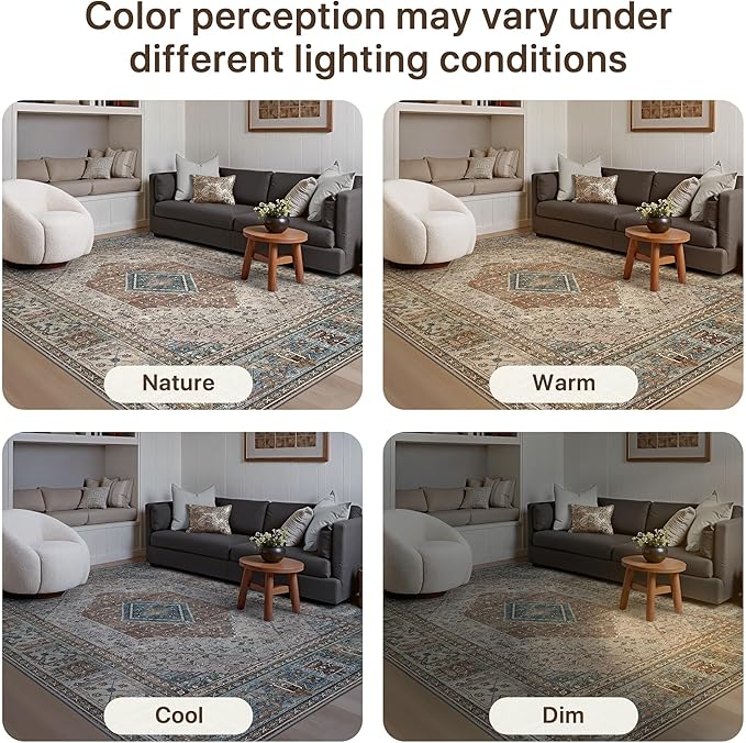 GENIMO Runner Rug 2x10 Non Slip Machine Washable Hallway Runner Rug, Low Pile - Image 7