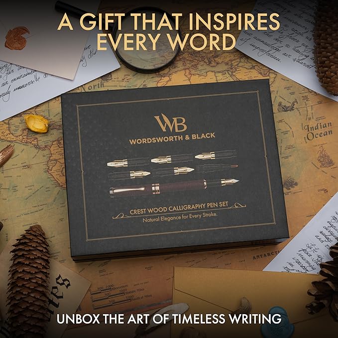 Wordsworth & Black Calligraphy Pen Gift Set, Includes Ink Bottle, 6 Ink - Image 6