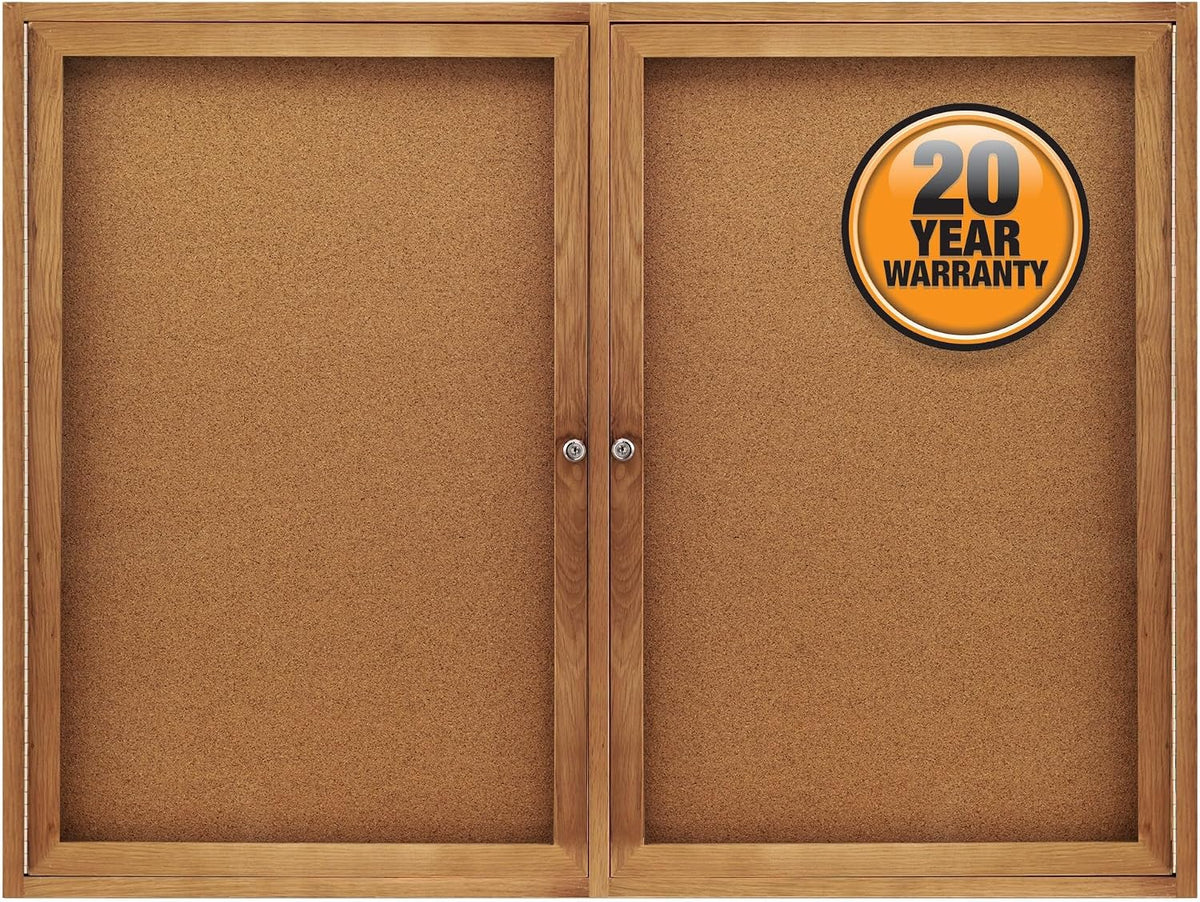 Quartet Bulletin Board, 4' x 3' Enclosed Cork Notice Board, Lockable ...
