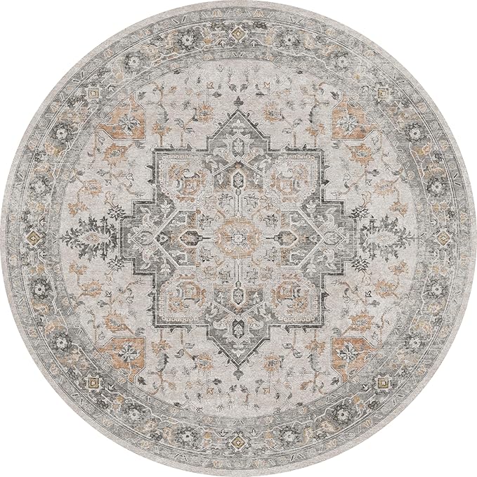 GENIMO 8FT Round Area Rugs for Living Room, Circle Rugs Machine Washable Low - Image 8