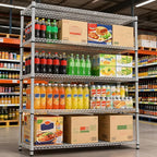 M MZG 5 Tiers Shelf 3300 lbs Steel Storage Shelving Utility Shelving Unit Steel - Image 5