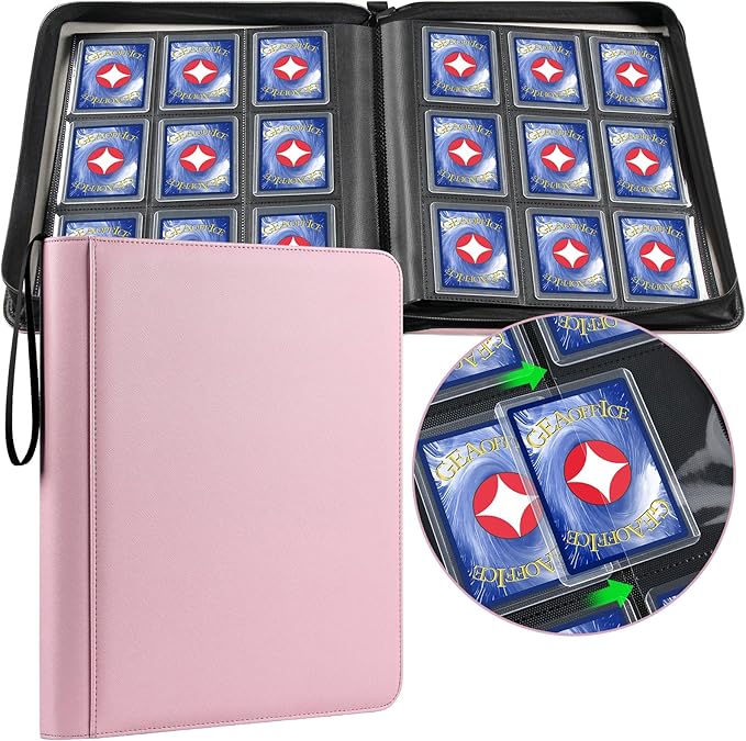 GEAoffice 9 Pockets Top Loader Binder Holds 324 Cards, Premium PU Leather by GEAoffice