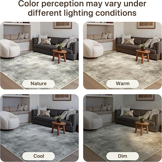 GENIMO 8x10 Area Rugs for Living Room, Machine Washable Non Slip Rugs, Low Pile - Image 7
