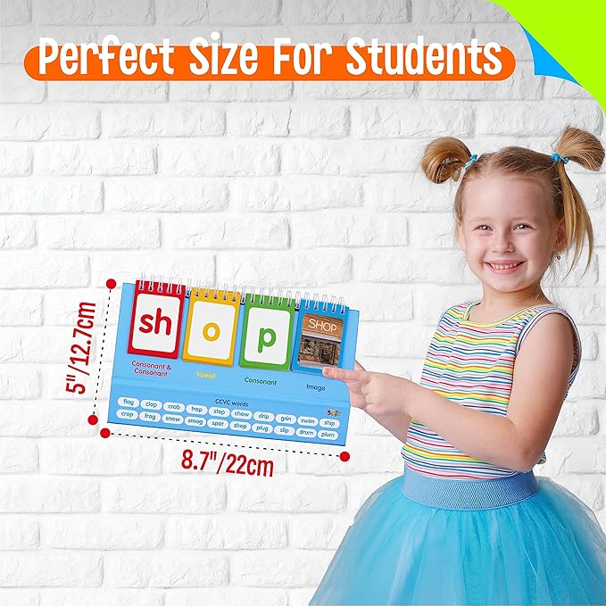 CVCC & CCVC Flip Charts, 40 Words Builder Phonic Games Freestanding Flip Chart - Image 4