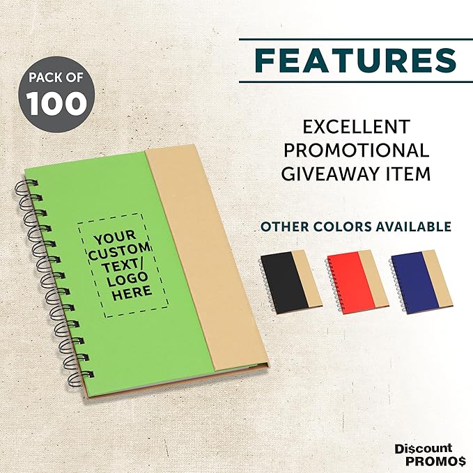 DISCOUNT PROMOS Custom Eco Friendly Spiral Notebooks - Image 2