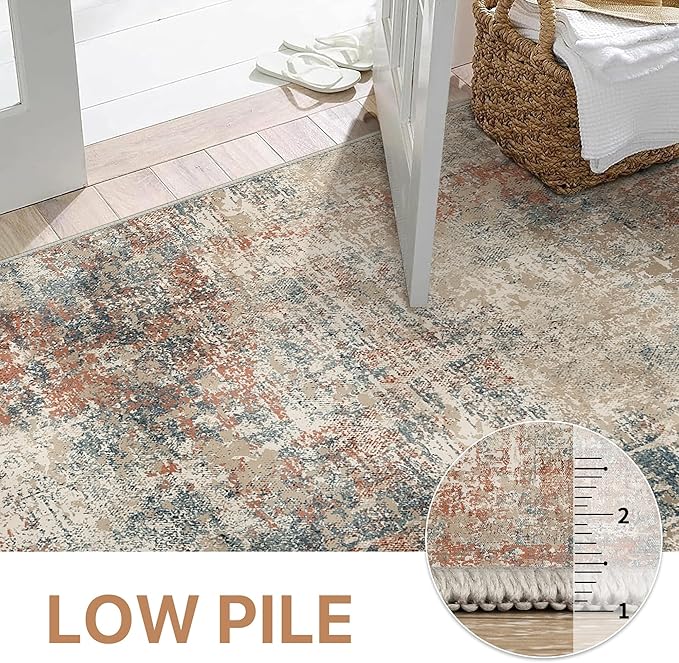 GENIMO Washable Area Rugs for Living Room, 6x9 Modern Non Slip Rugs, Low Pile - Image 8