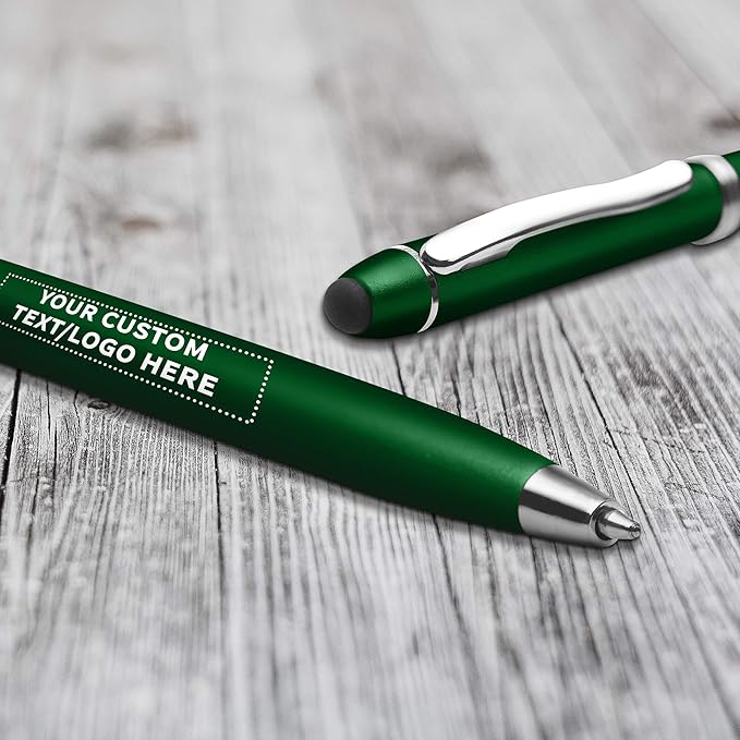 DISCOUNT PROMOS Custom Twist Action Plastic Stylus Pens, Personalized Bulk Pack - Image 7