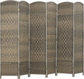 HOMCOM 6 Panel Room Divider, Hand-Woven Freestanding Wall Partition by HOMCOM