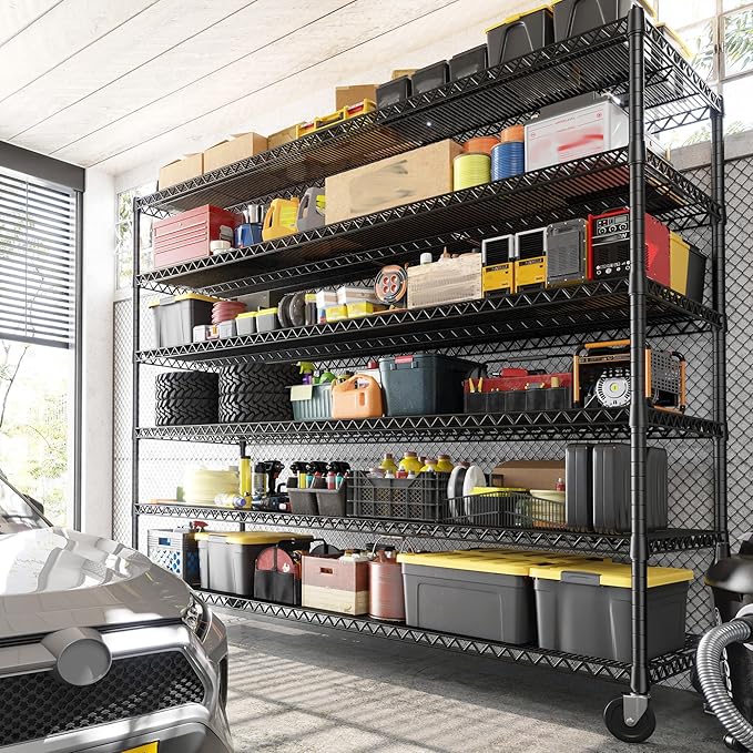 REIBII 82.6" H*60''W*17.7" D Steel Heavy Duty Wire Shelving - Image 2