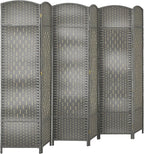HOMCOM 6 Panel Room Divider, Hand-Woven Freestanding Wall Partition