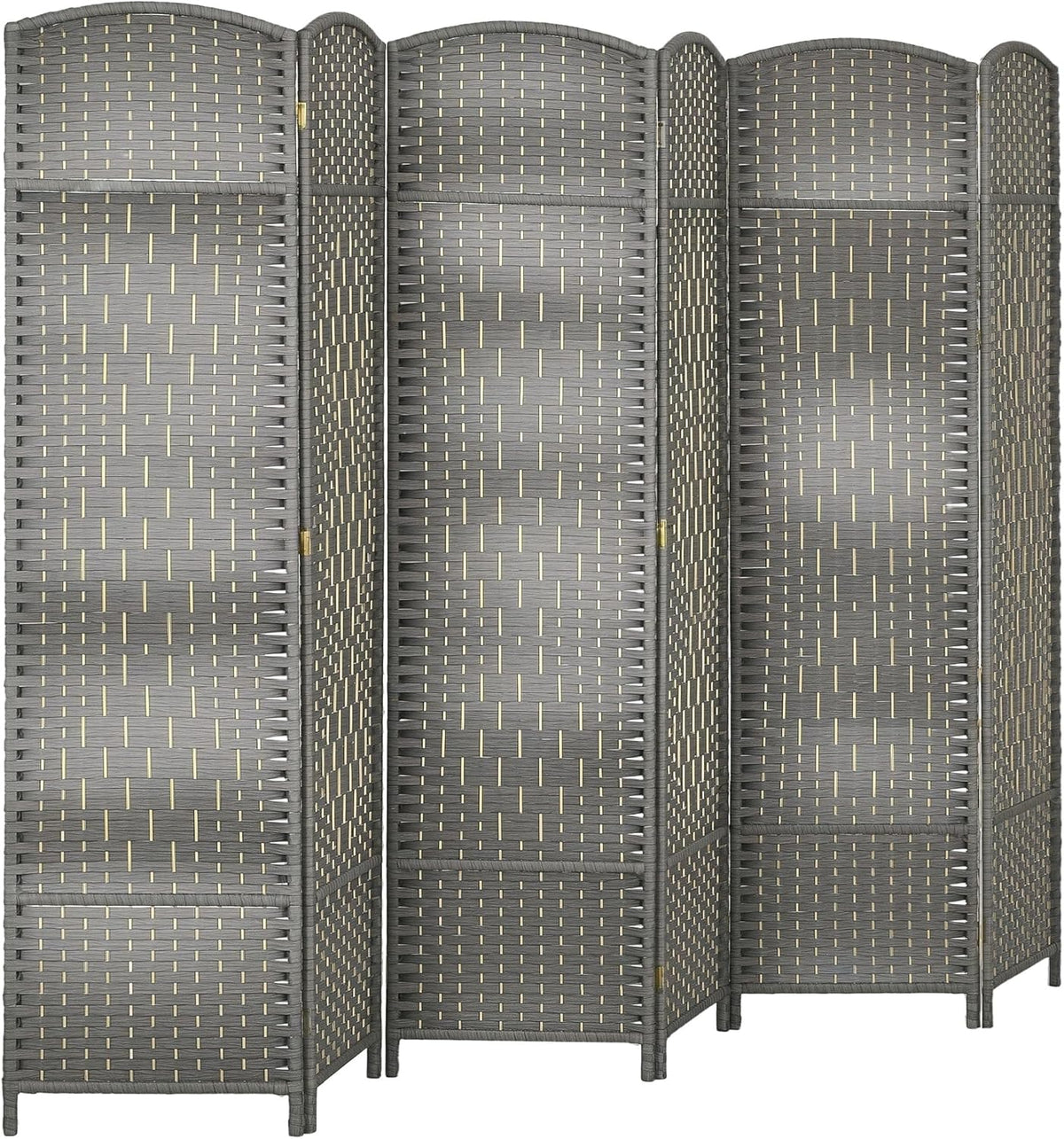 HOMCOM 6 Panel Room Divider, Hand-Woven Freestanding Wall Partition