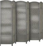 HOMCOM 6 Panel Room Divider, Hand-Woven Freestanding Wall Partition by HOMCOM