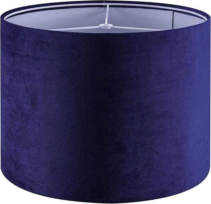 Dark Blue Velvet Drum Lamp Shade Modern Lampshade 13``Top×13``Bottom×10``High by GOSO