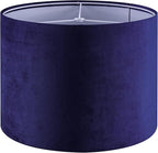 Dark Blue Velvet Drum Lamp Shade Modern Lampshade 13``Top×13``Bottom×10``High by GOSO