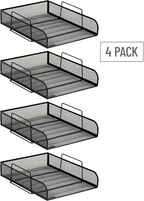Mind Reader Stackable Paper Tray, Desktop Organizer, File Storage, Metal Mesh - Image 4