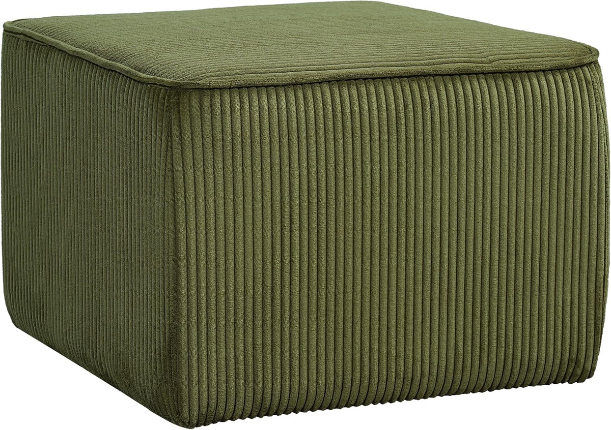 Christopher Knight Home Isa Corduroy Pouf Ottoman Foot Rest, Square Fabric Po...