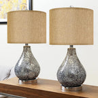 GO&SO Set of 2 Brown Medium Drum Lamp Shades 13" Top x 13" Bottom x 10" High - Image 8