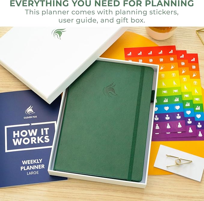 Clever Fox Planner Large – Undated Weekly & Monthly Planner - Image 3
