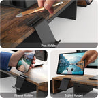 simple houseware desk dual monitor stand riser with, side view