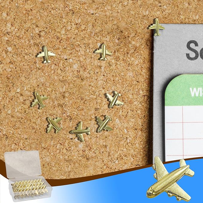 Gold-Tone Airplane Push Pins 30 Pack - Image 4