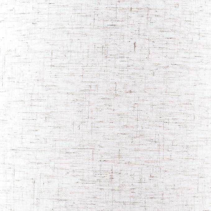 Oatmeal linen Textured Lamp Shades Set of 2 Medium Drum Lampshade 14``Top x - Image 2