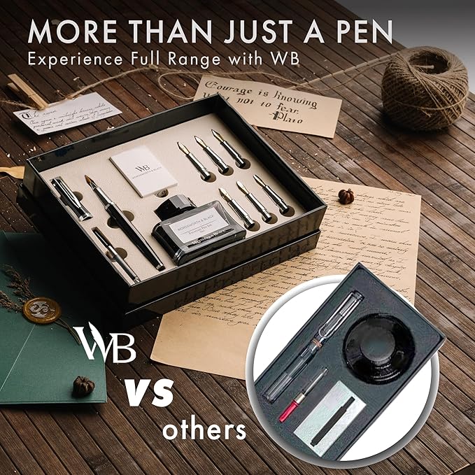 Wordsworth & Black Calligraphy Pen Gift Set, Includes Bottle, 6 Cartridges - Image 6
