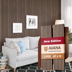 Avana Acoustic Wood Wall Panels – 47.2 X 12.6 Inch Walnut Acoustic Panels 2 PCs