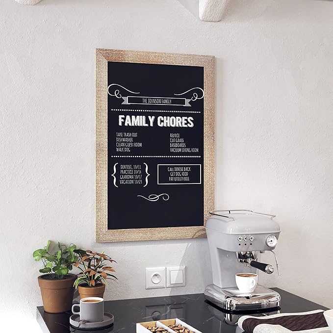 HBCY Creations 20" X 30" Weathered Lightwash Solid Wood Frame Wall Chalkboard - Image 7