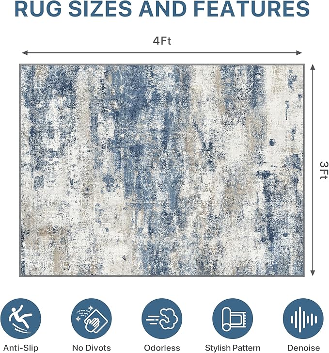 Office Chair Mat for Hardwood Tile Floor, Abstract 36"X 48" Desk Mats for - Image 9