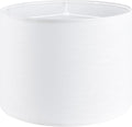 White Linen lampshades Large Drum Lamp Shade 16" Top x 16" Bottom x 12" High