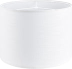 White Linen lampshades Large Drum Lamp Shade 16" Top x 16" Bottom x 12" High