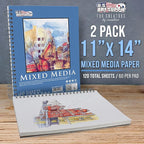 U.S. Art Supply 11"x14" Mixed Media Sketchbook, 2 Pack, 98 lb - Image 2
