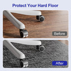 Delamu Office Chair Mat for Hardwood Floor, Non-Slip PVC Woven Computer Desk Chair Mat, 45"×53" Heavy Duty Hard Floor Protector for Rolling Chairs, Black & White, Not for Carpet