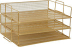 Martha Stewart Ryder 3 Tier Desk Letter Tray Organizer, Stackable Steel Mesh by MarthaStewart