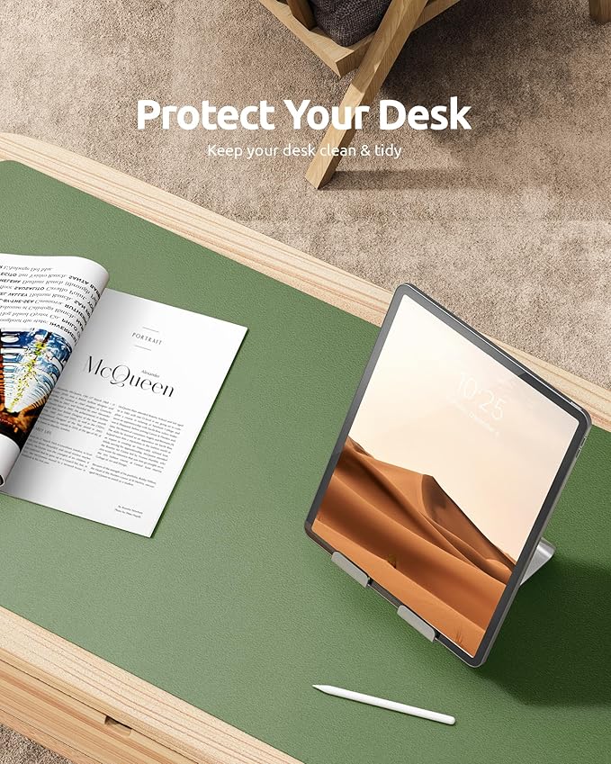 YSAGi Leather Desk Protector, Office Mat, Large Mouse Mat, Non-Slip PU Leather - Image 7