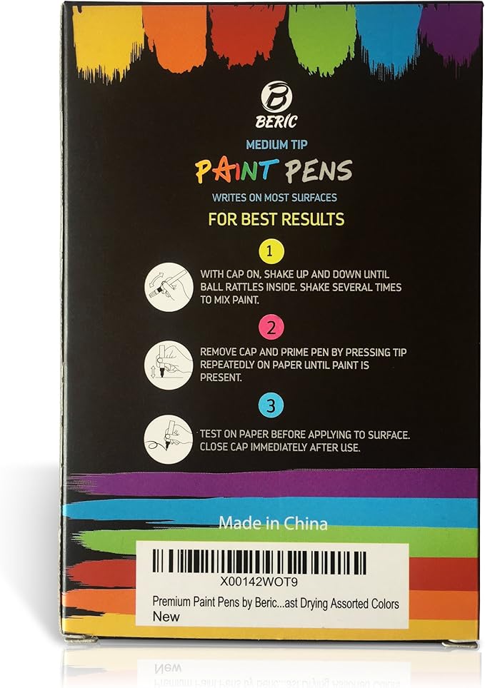 Premium Paint Pens by Beric 12 pack, Oil-based Paint Marker, Medium Point - Image 3