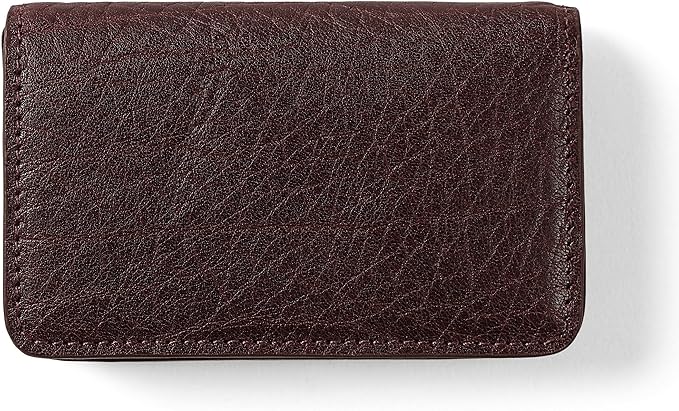Leatherology Premium Espresso Business Card Case, Magnetic Closure ID Holder by Leatherology