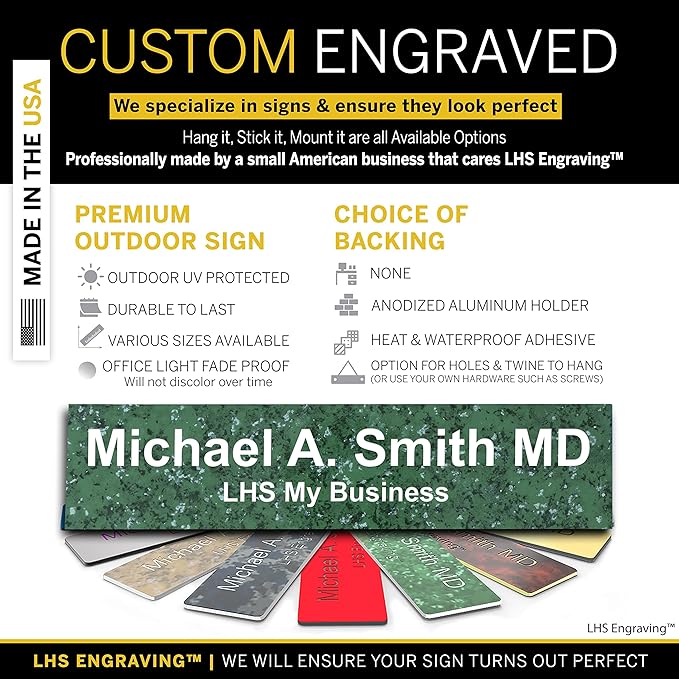 Personalized Name Plate with Choice of Mounting Holders - Image 2