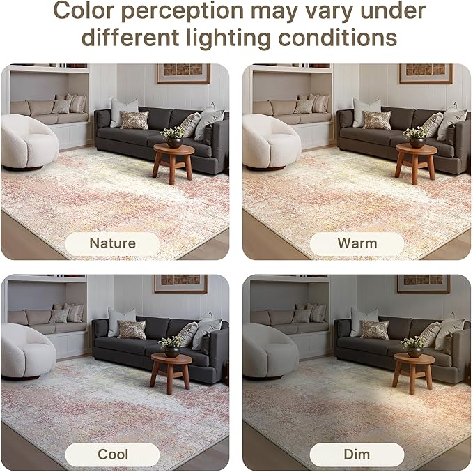 GENIMO Washable Area Rugs for Living Room, 8x10 Modern Non Slip Rugs, Low Pile - Image 8