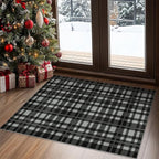 GENIMO Checkered Rug 27.5x44 inches Black and White Fine Plaid Outdoor Rug - Image 3