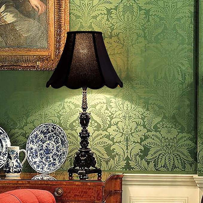 GOSO Scalloped Lamp Shades Set of 1 Medium Black Replac, Braids - Image 5