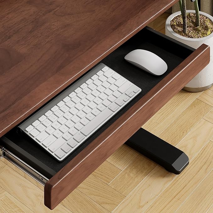 ONBRILL Standing Desk with Drawer, 55x23.6 Inches Solid Wood Desktop Stand Up - Image 4
