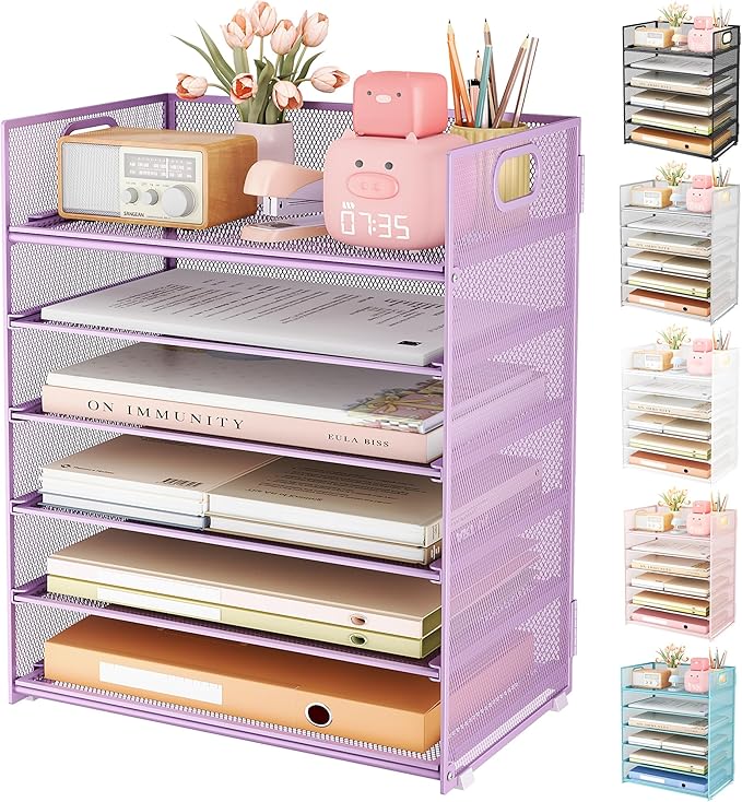 Subekyu 6 Tier Paper File Tray Organizer by SUBEKYU