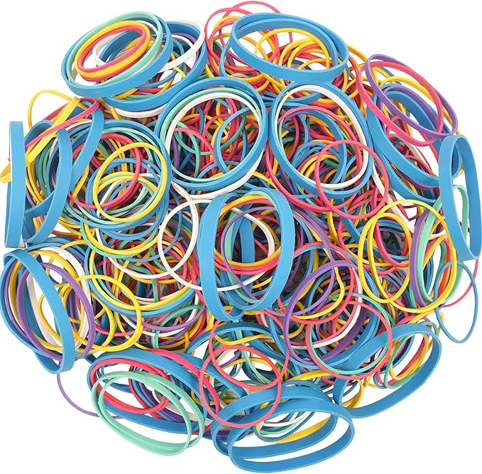 AMUU Rubber Bands Assorted Multicolor 0.5 lb/227g Size #64#33 Size #16 Rubber by AMUU