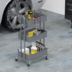 Simple Houseware 3-Tier Heavy Duty Metal Utility Rolling Cart - Image 4