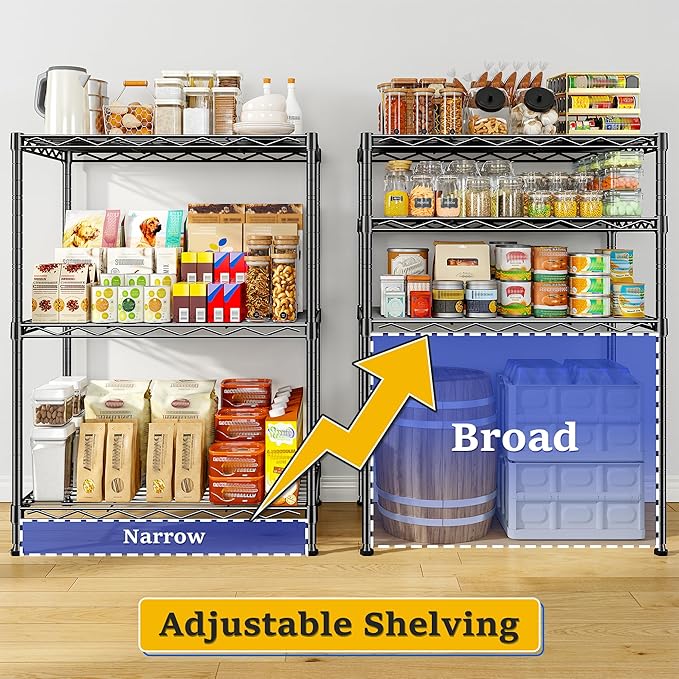 DurayLoly 3 Tier Metal Wire Storage Shelves, Adjustable Small Wire Shelving Unit - Image 5