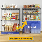 DurayLoly 3 Tier Metal Wire Storage Shelves, Adjustable Small Wire Shelving Unit - Image 5