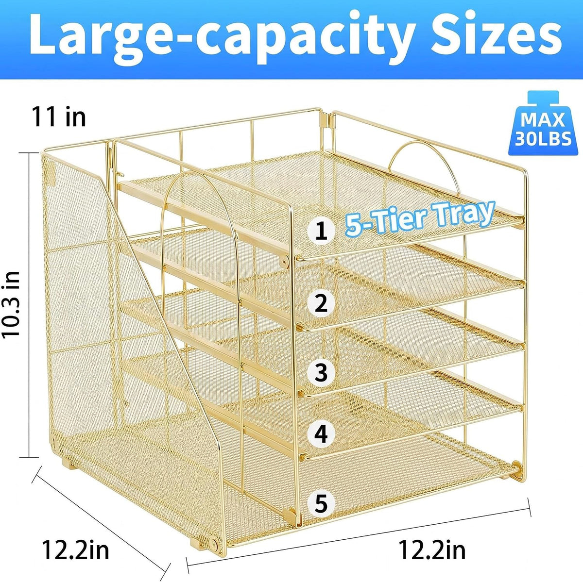 opnice desk organizer, 5-tier paper organizer letter tray, package contents