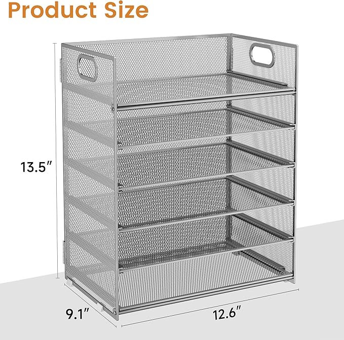 Subekyu 6-Tier Desk Paper Organizer, Desktop File Letter Tray - Image 7