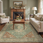 GENIMO 8x10 Area Rugs for Living Room, Machine Washable Non Slip Vintage Rugs by GENIMO